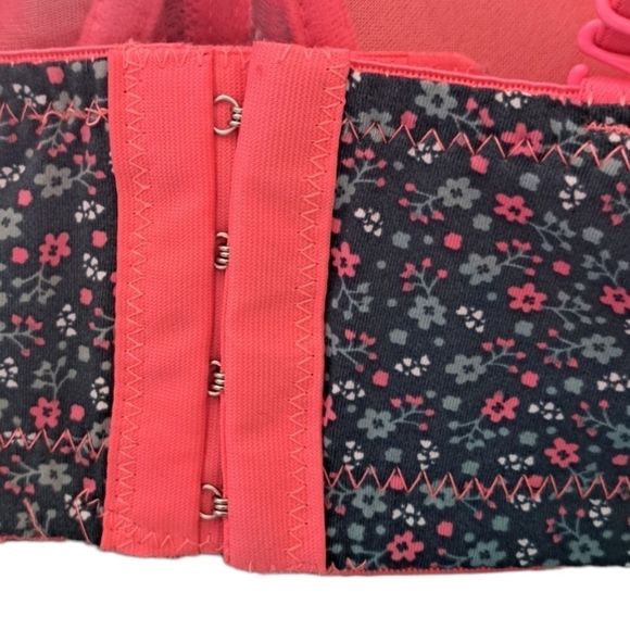 YOUMITA Underwire Micro Floral Hot Pink Bra 42D - Picture 5 of 8